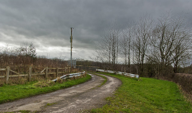 A private bridge over the motorway slip road