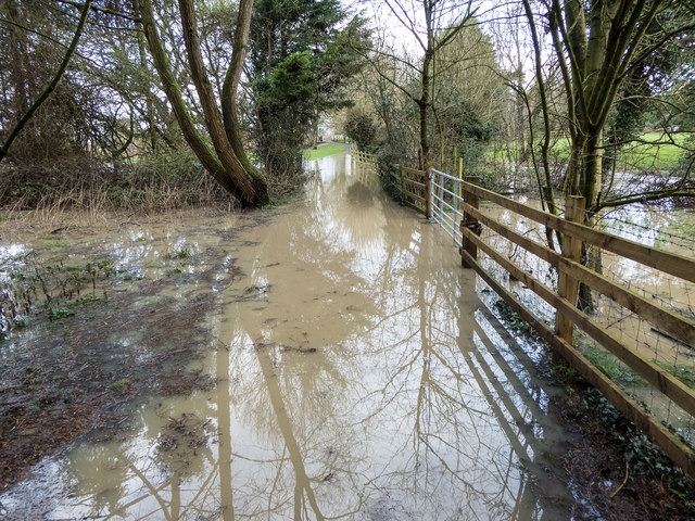 Flooded footpath