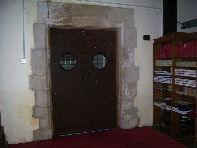Llanfihangel Abercywyn Church - doors from porch area