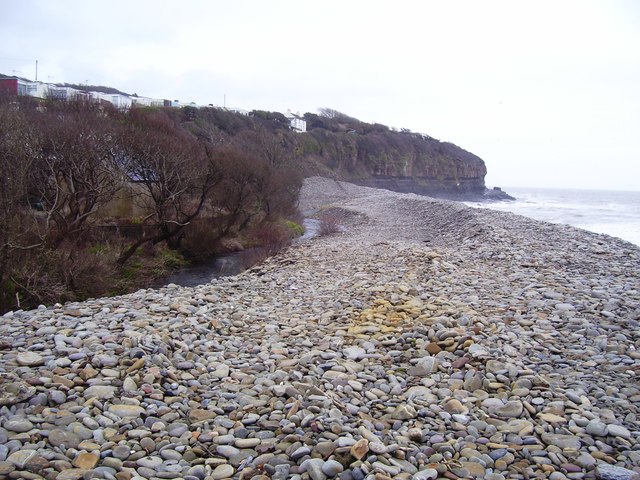 Amroth - stream on left entering the sea