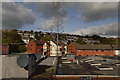 Pylon over rooftops