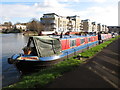 Solitaire, narrowboat moored in Brentford Lock basin