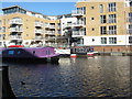 Daddy Longlegs, narrowboat moored in Brentford Lock basin