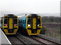 SN6998 : Trains passing at Dovey Junction by John Lucas
