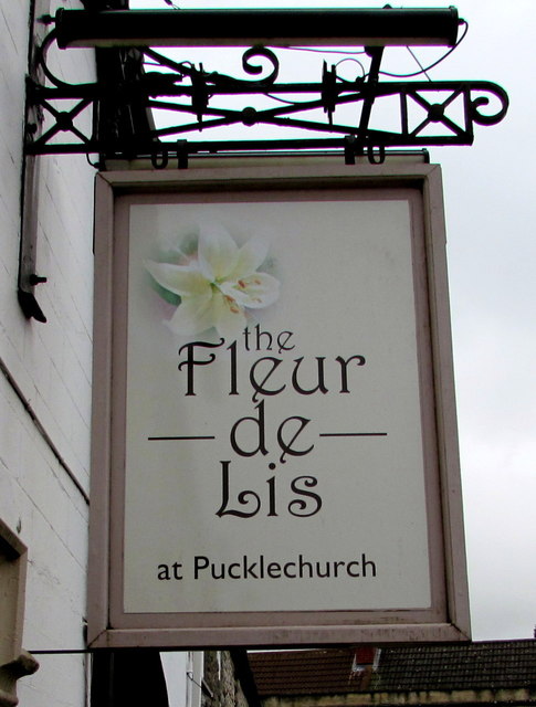 The Fleur de Lis at Pucklechurch name sign
