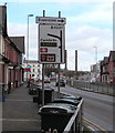 Directions sign on the approach to the George Street Bridge, Newport