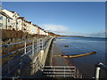 The new section of the sea wall at Dawlish