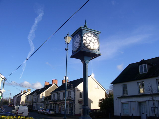 Clock in memory of Peter Lewis, St Clears