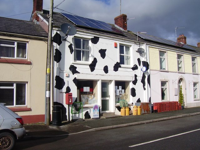 Colourful 'Cow' Post Office, Bancyfelin