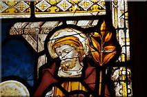 TF1181 : Damaged Stained glass window, All Saints' church, Holton Cum Beckering by Julian P Guffogg