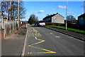 Zigzag yellow markings on Brynglas Drive, Newport