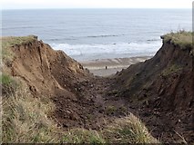 NZ4151 : Coastal erosion south of Ryhope Dene by Oliver Dixon