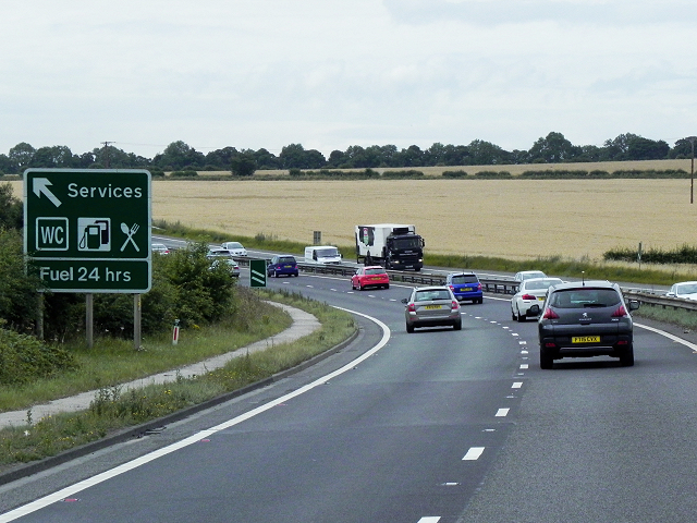 Approaching Darrington Services, Southbound A1
