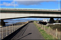 ST5385 : Promenade approaching the Second Severn Crossing by Chris Heaton