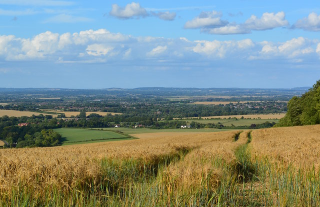 View from The Ridgeway towards Letcombe Bassett, Oxfordshire