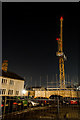 SK3516 : A construction crane in Ashby de la Zouch, at night by Oliver Mills