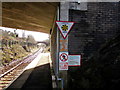 Signs facing the southern end of Johnston railway station