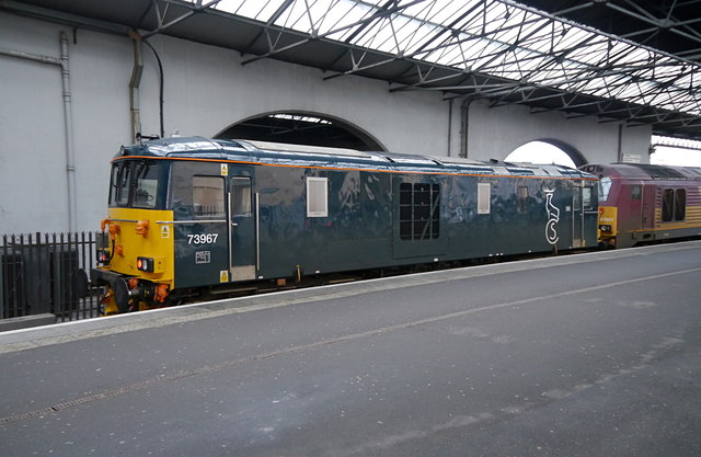 Class 73 on the sleeper, Inverness station