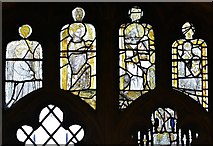 TR0653 : Chilham: St. Mary's Church: Medieval glass fragments 5 by Michael Garlick