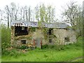 Ruined barn on River Brit near Netherbury