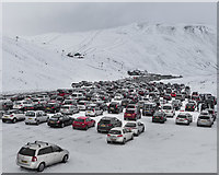 NO1477 : Car park at Glenshee Ski Centre by Nigel Corby