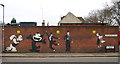 TQ3189 : Mural of cartoon and other figures, Turnpike Lane by Jim Osley