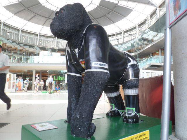 Gorilla Sculptures inside the Norwich Forum