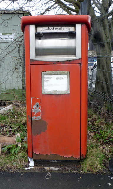 Franked mail postbox on Salter Road, Seamer Industrial Estate