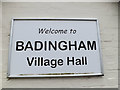 TM3067 : Badingham Village Hall sign by Geographer