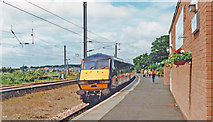 NT6878 : Dunbar station with a Down GNER IC225 leaving/receding for Edinburgh, 1997 by Ben Brooksbank