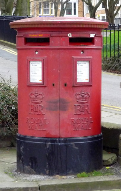 Double Elizabeth II postbox on Alma Square, Scarborough
