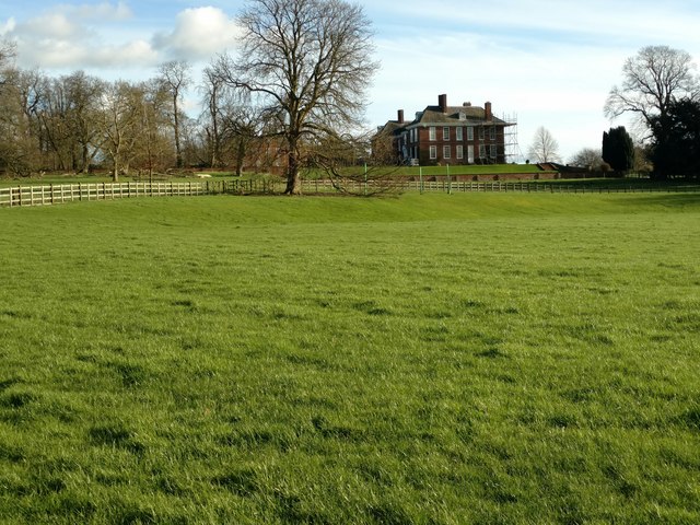 Lowesby Hall across the outfield of the cricket ground