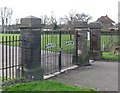 Calow - Eastwood Park gates - from NE