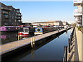 Daddy Longlegs and Sarah Davey, narrowboats in Brentford Lock basin