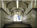 SJ3478 : Steps to platforms 1 & 2 in Hooton historic footbridge by John S Turner