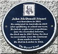 Memorial plaque to John McDouall Stuart