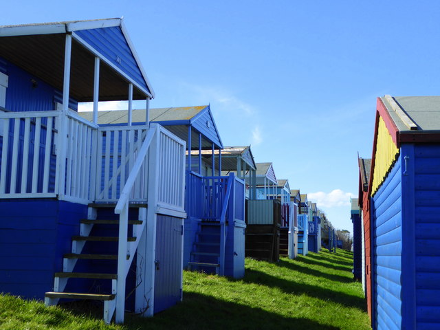 Terraces of beach huts on Tankerton Slopes