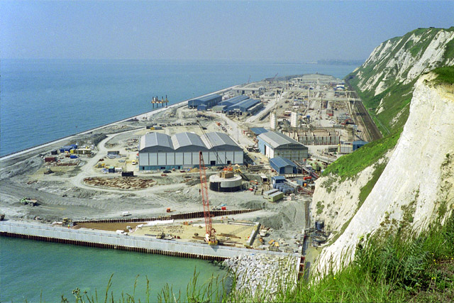 Channel Tunnel construction site, 1992