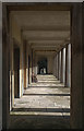 TQ2382 : Colonnade with bench, Kensal Green Cemetery by Jim Osley