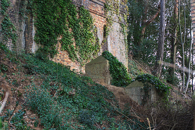WWII defences in the environs of Bournemouth & Christchurch: Bourne Valley viaducts - cubes (3)