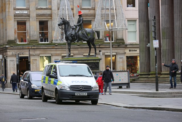 Duke of Wellington Statue in Glasgow with a cone on his head