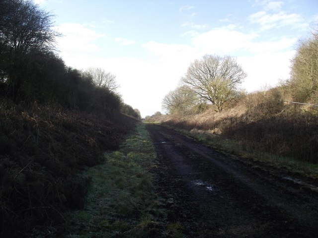 The trackbed of the former railway between Oxford and Bletchley