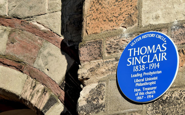 Thomas Sinclair plaque, Belfast (March 2016)