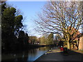 Canal path from Sidbury Lock to The Commandery