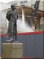 SO8554 : Elgar statue and demolition work by Philip Halling