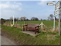 Inscribed bench by Efail Newydd