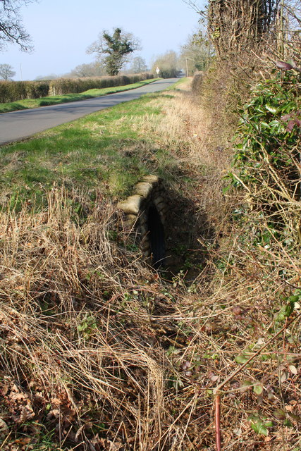 Roadside ditch and culvert SE of Burleigh Farm