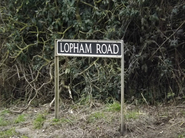 Lopham Road sign