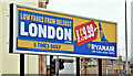 J3373 : Ryanair "London" poster, Belfast (March 2016) by Albert Bridge