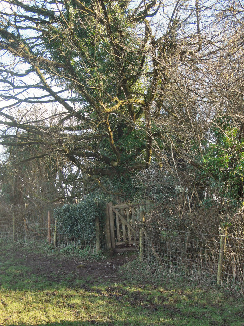 The start of a footpath by Heol-y-Sheet, nr North Cornelly